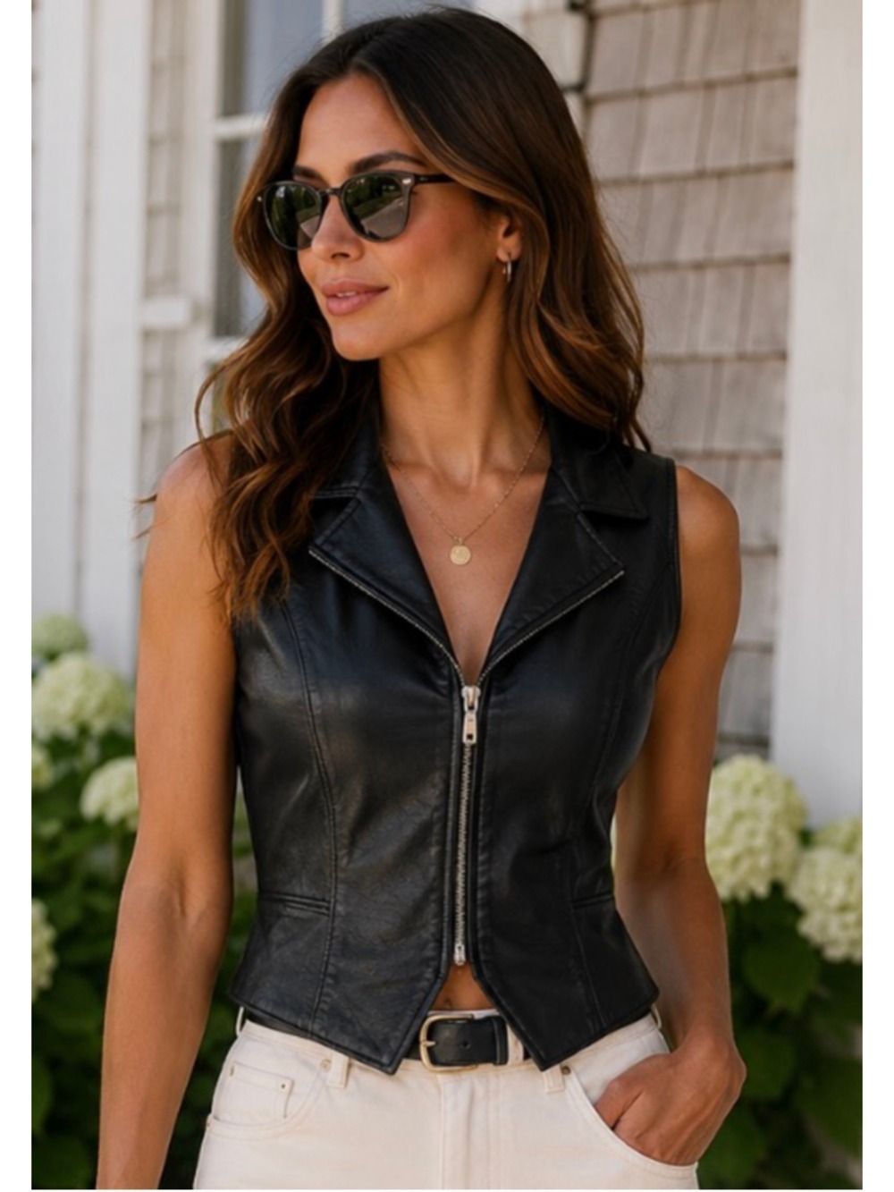 Vintage Wilsons Leather Black Maxima Sleeveless Vest L
